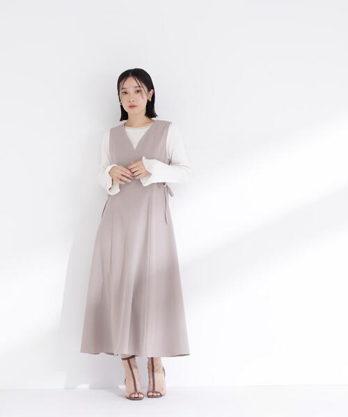 NATURAL BEAUTY BASIC(ナチュラルビューティーベーシック)の「◇サイドリボンジャンスカ(ジャンパースカート・レディース・ベージュ/ブラウン・SMALL/MEDIUM/P/S)」の11枚目の写真
