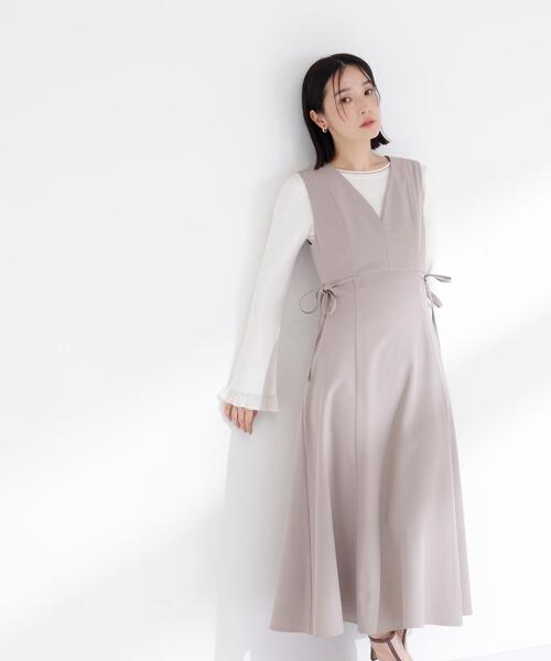 NATURAL BEAUTY BASIC(ナチュラルビューティーベーシック)の「◇サイドリボンジャンスカ(ジャンパースカート・レディース・ベージュ/ブラウン・SMALL/MEDIUM/P/S)」の12枚目の写真