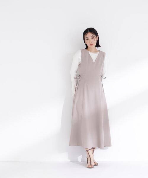 NATURAL BEAUTY BASIC(ナチュラルビューティーベーシック)の「◇サイドリボンジャンスカ(ジャンパースカート・レディース・ベージュ/ブラウン・SMALL/MEDIUM/P/S)」の13枚目の写真