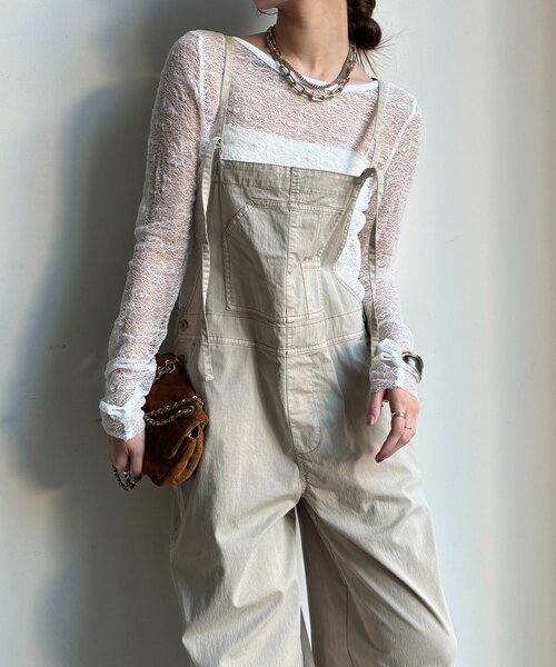 ストレッチツイルピグメント加工オールインワン（つなぎ