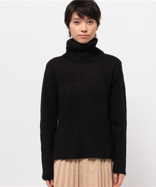 OUTLET（アウトレット）の「【CIAOPANIC TYPY】アルパカストレッチニットリブタートル（ニット/セーター・レディース・キャメル/ブラック/グレー/オフホワイト・ONE）」の5枚目の写真