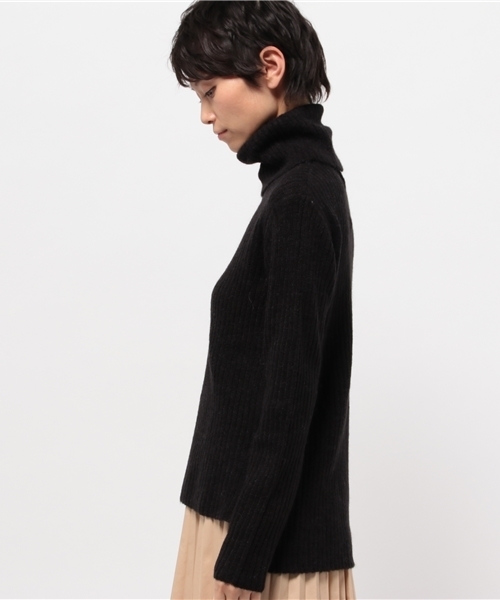 OUTLET（アウトレット）の「【CIAOPANIC TYPY】アルパカストレッチニットリブタートル（ニット/セーター・レディース・キャメル/ブラック/グレー/オフホワイト・ONE）」の6枚目の写真