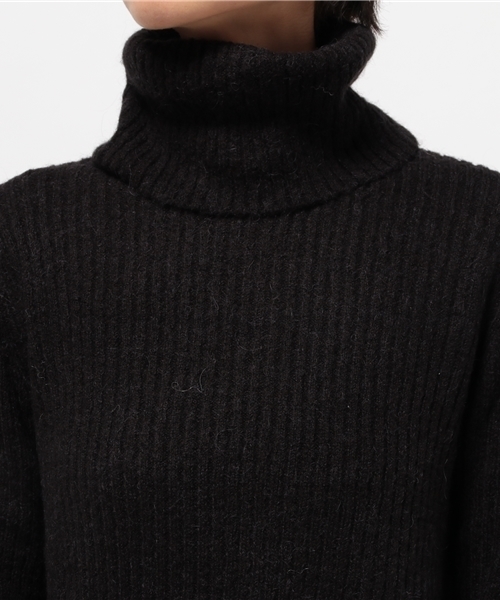 OUTLET（アウトレット）の「【CIAOPANIC TYPY】アルパカストレッチニットリブタートル（ニット/セーター・レディース・キャメル/ブラック/グレー/オフホワイト・ONE）」の8枚目の写真