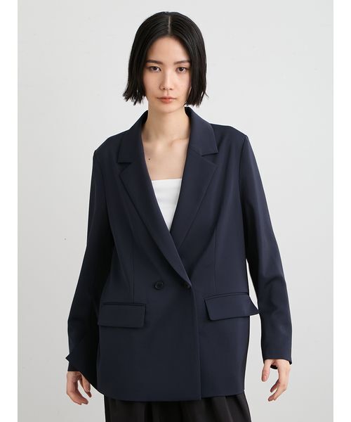 MIESROHE(ミースロエ)の「【セットアップ対応】【洗える・UVカット】ダブルサテンジャケット(テーラードジャケット・レディース・ダークネイビー/ホワイト/オリーブ・1/0)」の19枚目の写真