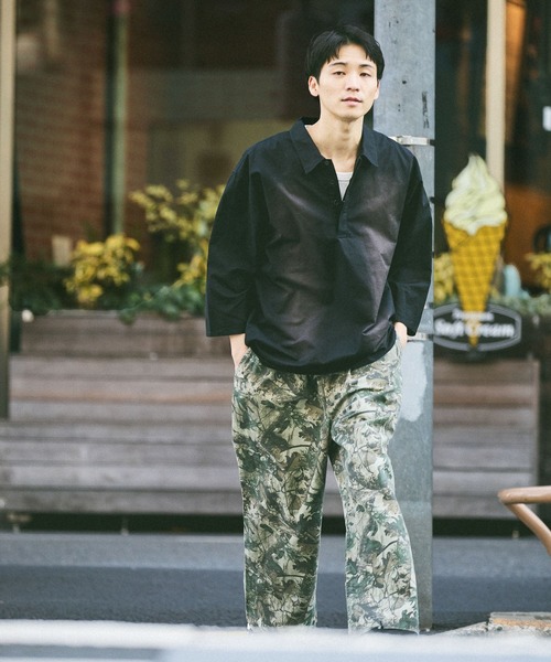 niko and...（ニコアンド）の「半端シャツプルオーバー（シャツ/ブラウス・メンズ・チャコール/ブルー・MEDIUM/LARGE）」の10枚目の写真