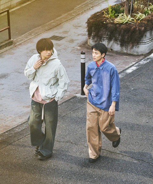 niko and...（ニコアンド）の「半端シャツプルオーバー（シャツ/ブラウス・メンズ・チャコール/ブルー・MEDIUM/LARGE）」の15枚目の写真