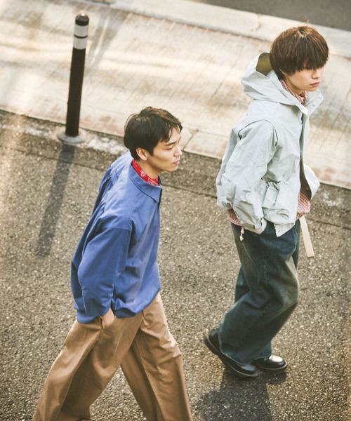 niko and...（ニコアンド）の「半端シャツプルオーバー（シャツ/ブラウス・メンズ・チャコール/ブルー・MEDIUM/LARGE）」の18枚目の写真