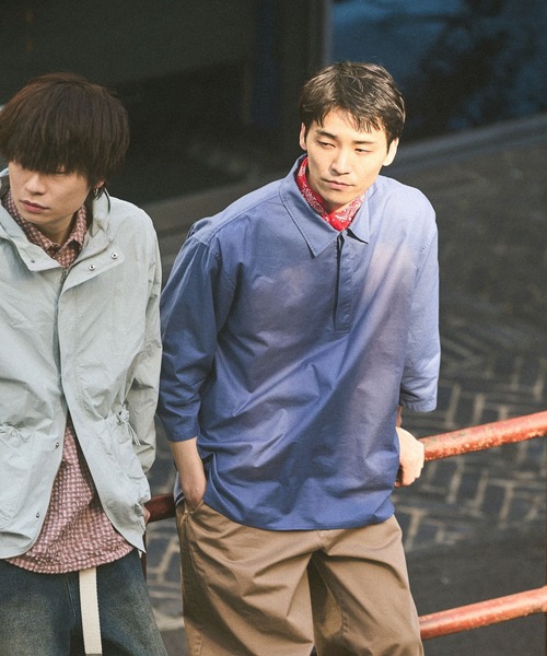 niko and...（ニコアンド）の「半端シャツプルオーバー（シャツ/ブラウス・メンズ・チャコール/ブルー・MEDIUM/LARGE）」の22枚目の写真