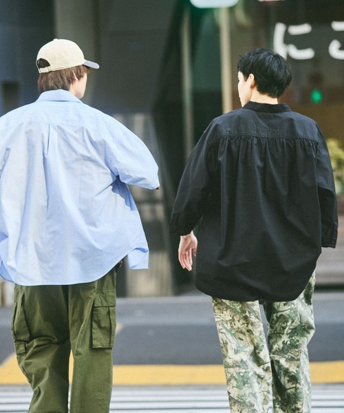 niko and...（ニコアンド）の「半端シャツプルオーバー（シャツ/ブラウス・メンズ・チャコール/ブルー・MEDIUM/LARGE）」の7枚目の写真