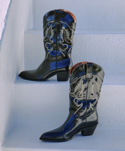 manana suerte（マニャーナスエルテ）の「ウエスタンブーツ（ブーツ・レディース・ブラック/レッド・M/L）」の3枚目の写真