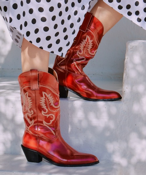 manana suerte（マニャーナスエルテ）の「ウエスタンブーツ（ブーツ・レディース・ブラック/レッド・M/L）」の10枚目の写真