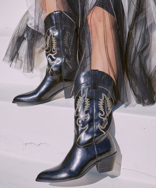 manana suerte（マニャーナスエルテ）の「ウエスタンブーツ（ブーツ・レディース・ブラック/レッド・M/L）」の5枚目の写真