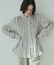 ストライプ シャーリングシャツ