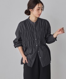 ストライプ シャーリングシャツ