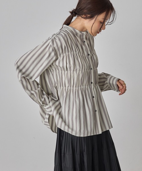 hunch(ハンチ)の「ストライプ シャーリングシャツ(シャツ/ブラウス・レディース・グリーン系その他/グレー系その他/ホワイト系その他・FREE)」の11枚目の写真