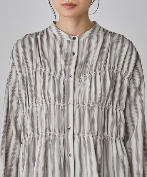 hunch(ハンチ)の「ストライプ シャーリングシャツ(シャツ/ブラウス・レディース・グリーン系その他/グレー系その他/ホワイト系その他・FREE)」の13枚目の写真