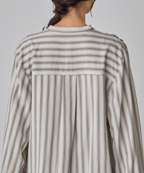 hunch(ハンチ)の「ストライプ シャーリングシャツ(シャツ/ブラウス・レディース・グリーン系その他/グレー系その他/ホワイト系その他・FREE)」の16枚目の写真