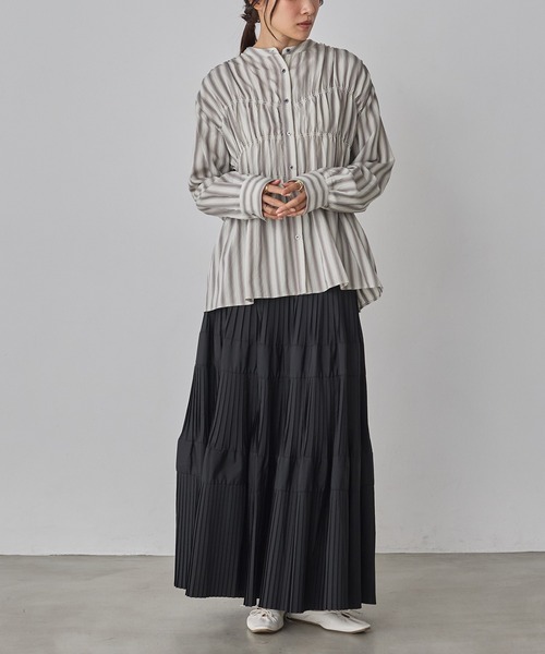hunch(ハンチ)の「ストライプ シャーリングシャツ(シャツ/ブラウス・レディース・グリーン系その他/グレー系その他/ホワイト系その他・FREE)」の17枚目の写真