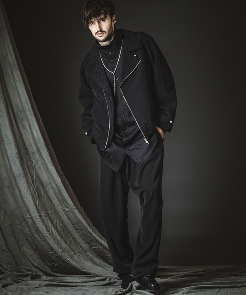 NO ID.(ノーアイディ)の「【NO ID.】Easy Baggy Parachute Trousers / イージー バギー パラシュート トラウザーズ(スラックス・メンズ・ブラック/ストライプ・1/2)」の8枚目の写真