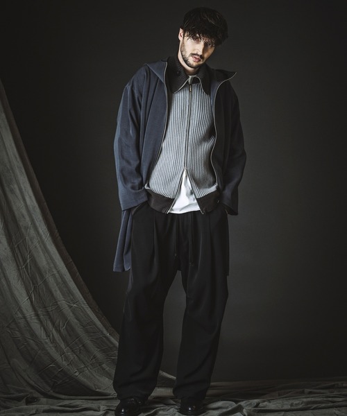 NO ID.(ノーアイディ)の「【NO ID.】Easy Baggy Parachute Trousers / イージー バギー パラシュート トラウザーズ(スラックス・メンズ・ブラック/ストライプ・1/2)」の19枚目の写真