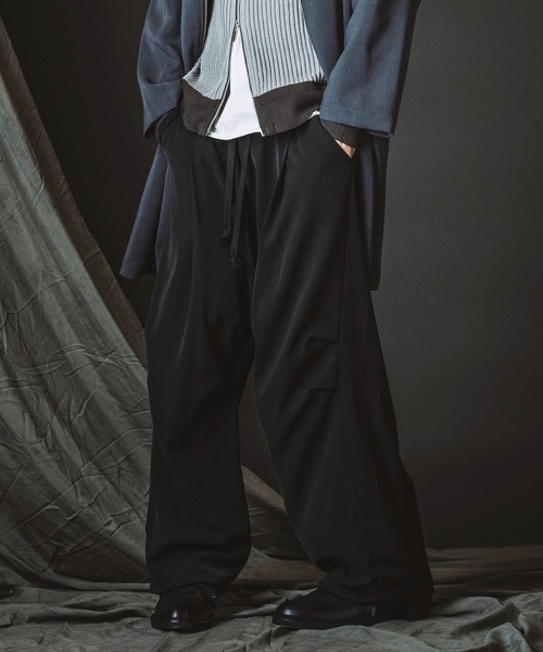 NO ID.(ノーアイディ)の「【NO ID.】Easy Baggy Parachute Trousers / イージー バギー パラシュート トラウザーズ(スラックス・メンズ・ブラック/ストライプ・1/2)」の20枚目の写真