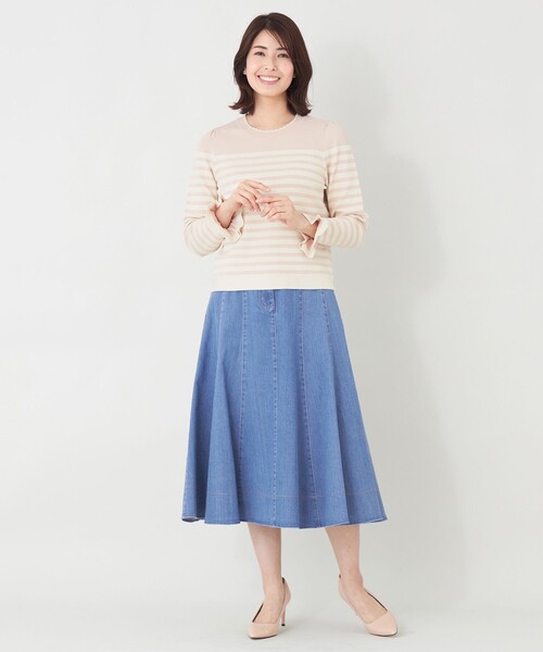 TO BE CHIC(トゥー ビー シック)の「エレガンスデニム パネルスカート(デニムスカート・レディース・ブルー系その他2/ネイビー・40)」の3枚目の写真