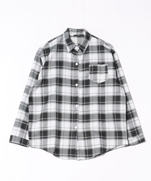 Ritzy(リッツィー)の「オーバーサイス チェックシャツ(シャツ/ブラウス・レディース・ブラック・L/M)」の7枚目の写真