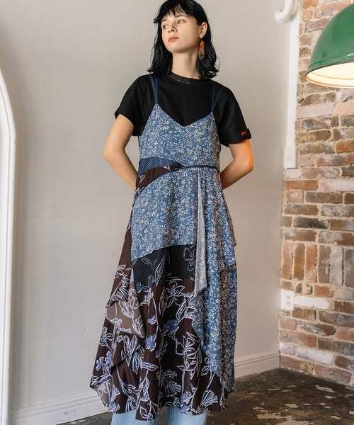 AULA AILA（アウラアイラ）の「コンビネーションキャミドレス（ワンピース・レディース・マルチ/ブラック/ブルー・0）」の9枚目の写真