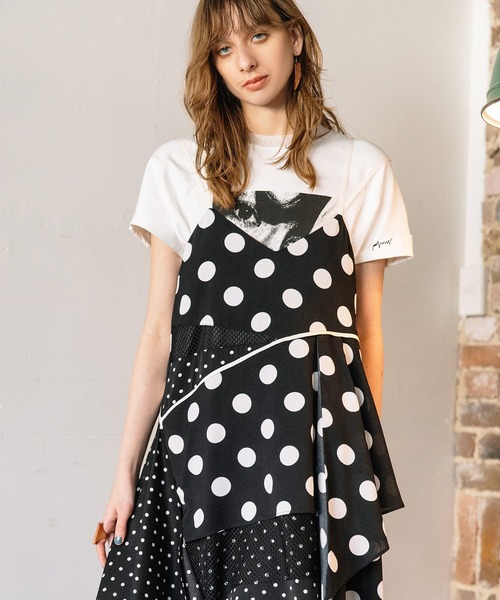 AULA AILA（アウラアイラ）の「コンビネーションキャミドレス（ワンピース・レディース・マルチ/ブラック/ブルー・0）」の16枚目の写真