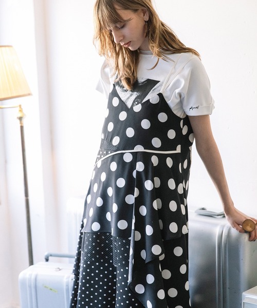 AULA AILA（アウラアイラ）の「コンビネーションキャミドレス（ワンピース・レディース・マルチ/ブラック/ブルー・0）」の14枚目の写真