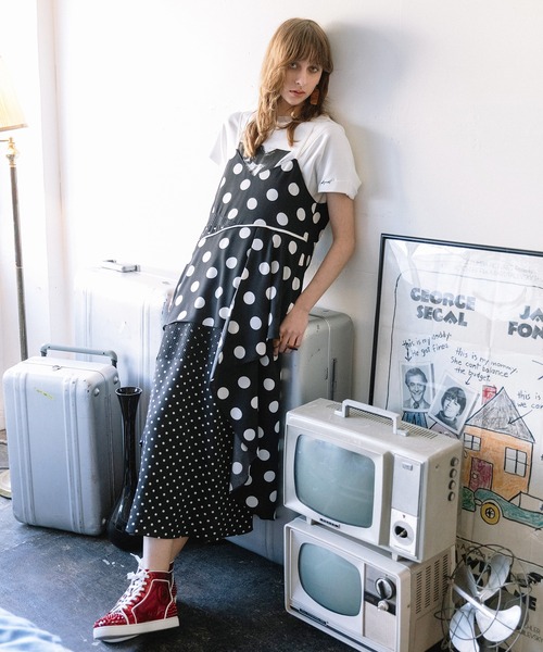 AULA AILA（アウラアイラ）の「コンビネーションキャミドレス（ワンピース・レディース・マルチ/ブラック/ブルー・0）」の15枚目の写真