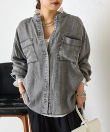 Jena espace merveilleux | バックギャザーデニムシャツ(シャツ/ブラウス)