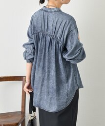 Jena espace merveilleux | バックギャザーデニムシャツ(シャツ/ブラウス)