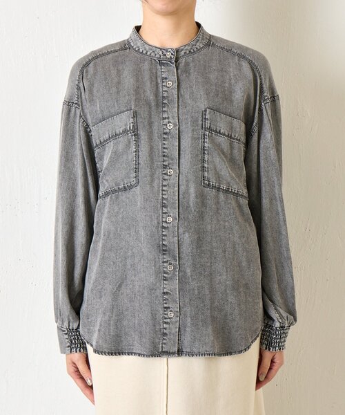 Jena espace merveilleux（ジェナ　エスパスメルヴェイユ）の「バックギャザーデニムシャツ（シャツ/ブラウス・レディース・グレー/サックスブルー/ブルー・FREE）」の17枚目の写真