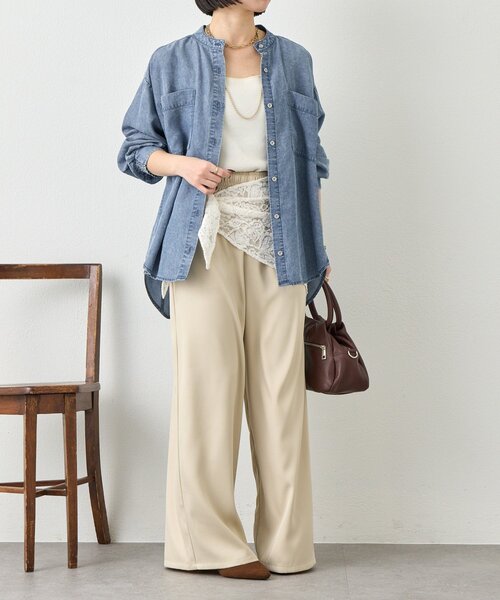 Jena espace merveilleux（ジェナ　エスパスメルヴェイユ）の「ギャザーデニムシャツ　秋服（シャツ/ブラウス・レディース・グレー/サックスブルー/ブルー・FREE）」の15枚目の写真