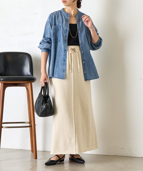 Jena espace merveilleux（ジェナ　エスパスメルヴェイユ）の「ギャザーデニムシャツ　秋服（シャツ/ブラウス・レディース・グレー/サックスブルー/ブルー・FREE）」の17枚目の写真