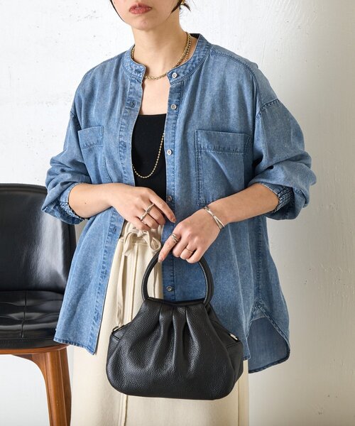 Jena espace merveilleux（ジェナ　エスパスメルヴェイユ）の「ギャザーデニムシャツ　秋服（シャツ/ブラウス・レディース・グレー/サックスブルー/ブルー・FREE）」の22枚目の写真