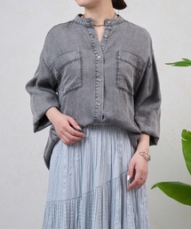 ギャザーデニムシャツ　秋服