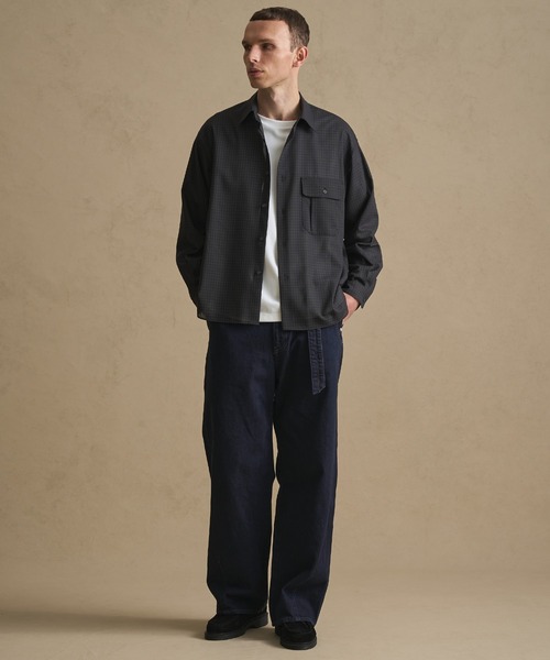 PUBLIC TOKYO（パブリックトウキョウ）の「SHIOTA BASIC ベルテッド /バレル/バレルデニム/ウォッシャブル/岡山デニム/日本製/セットアップ（デニムパンツ・メンズ・ブラック/ダークインディゴブルー・1/3/2）」の5枚目の写真