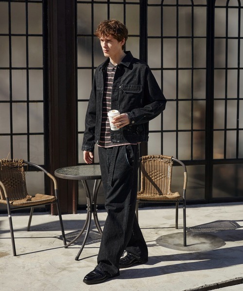 PUBLIC TOKYO（パブリックトウキョウ）の「SHIOTA BASIC ベルテッド /バレル/バレルデニム/ウォッシャブル/岡山デニム/日本製/セットアップ（デニムパンツ・メンズ・ブラック/ダークインディゴブルー・1/3/2）」の18枚目の写真