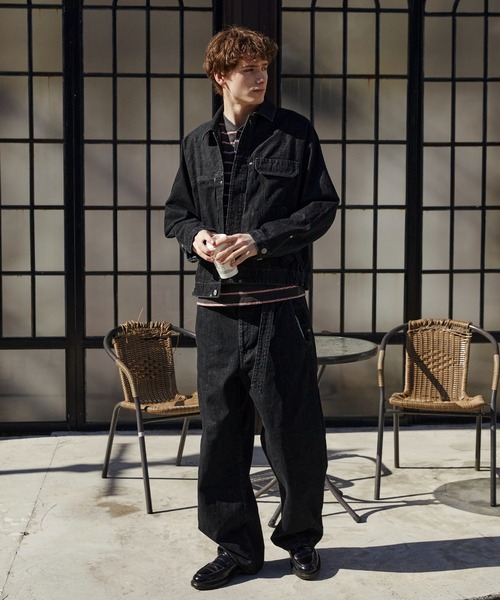 PUBLIC TOKYO（パブリックトウキョウ）の「SHIOTA BASIC ベルテッド /バレル/バレルデニム/ウォッシャブル/岡山デニム/日本製/セットアップ（デニムパンツ・メンズ・ブラック/ダークインディゴブルー・1/3/2）」の19枚目の写真