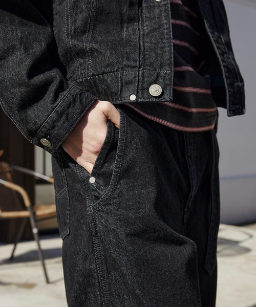PUBLIC TOKYO（パブリックトウキョウ）の「SHIOTA BASIC ベルテッド /バレル/バレルデニム/ウォッシャブル/岡山デニム/日本製/セットアップ（デニムパンツ・メンズ・ブラック/ダークインディゴブルー・1/3/2）」の17枚目の写真