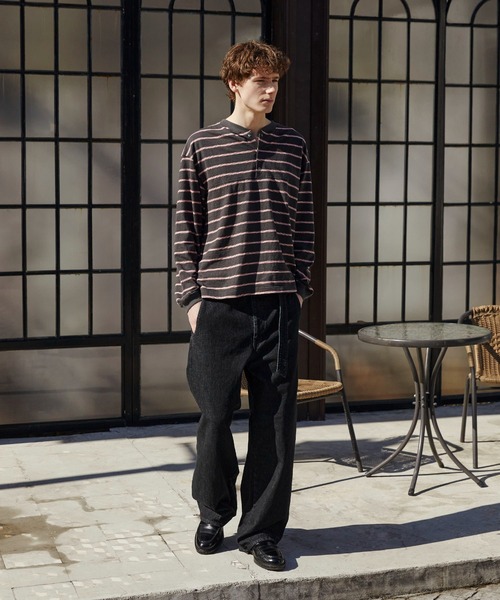 PUBLIC TOKYO（パブリックトウキョウ）の「SHIOTA BASIC ベルテッド /バレル/バレルデニム/ウォッシャブル/岡山デニム/日本製/セットアップ（デニムパンツ・メンズ・ブラック/ダークインディゴブルー・1/3/2）」の21枚目の写真