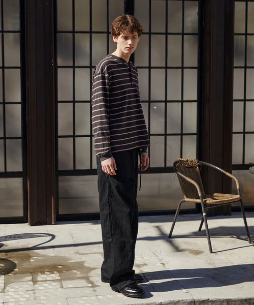 PUBLIC TOKYO（パブリックトウキョウ）の「SHIOTA BASIC ベルテッド /バレル/バレルデニム/ウォッシャブル/岡山デニム/日本製/セットアップ（デニムパンツ・メンズ・ブラック/ダークインディゴブルー・1/3/2）」の22枚目の写真