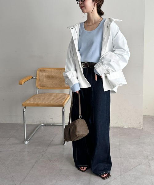 DISCOAT（ディスコート）の「リブUネックロングスリーブ（Tシャツ/カットソー・レディース・ブラック/サックスブルー/ホワイト系その他/オフホワイト・FREE）」の18枚目の写真