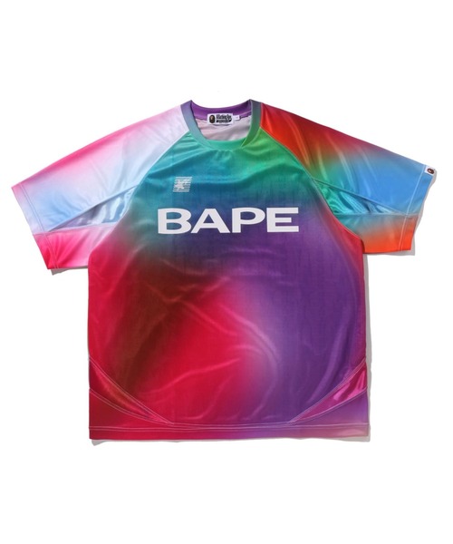 A BATHING APE(アベイシングエイプ)の「TIE DYE STA STRIPE PATTERN RELAXED FIT FOOTBALL JERSEY TEE(Tシャツ/カットソー・メンズ・ブラック/マルチ・LARGE/SMALL/X-LARGE/XX-LARGE/MEDIUM)」の2枚目の写真