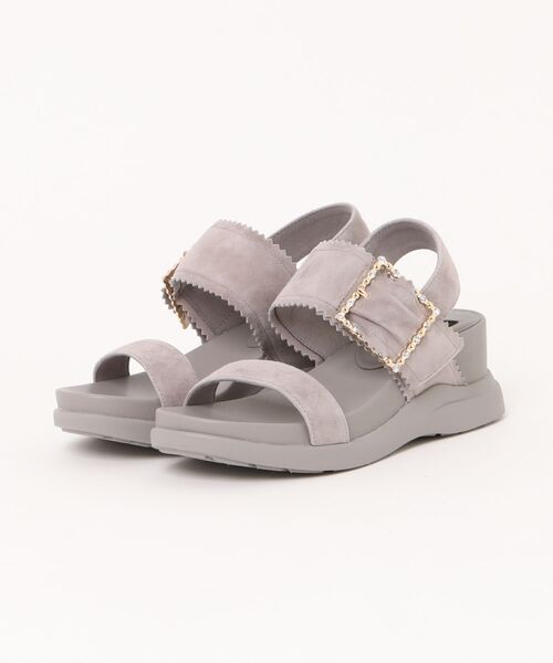 LANVIN collection(ランバン コレクション)の「バックルモチーフウェッジサンダル(サンダル・レディース・ブラック/グレー/ベージュ・L(24.5cm)/M(23.5cm)/S(22.5cm))」の2枚目の写真