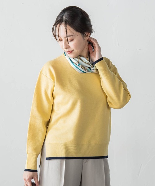 LAUTREAMONT(ロートレアモン)の「配色クルーネックニット≪洗える≫(ニット/セーター・レディース・ブラウン/ピンク/イエロー/ブルー・9号)」の3枚目の写真