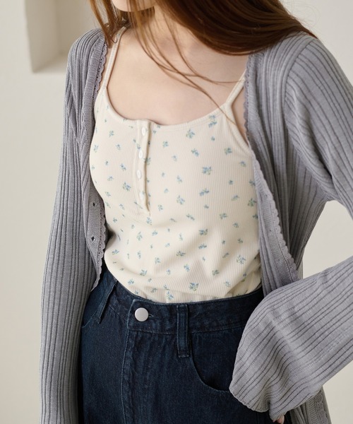 apres jour clair（アプレジュールクレア）の「【3サイズ展開】【apres jour clair】アソートヘンリーキャミソール（タンクトップ・レディース・ブラウン系その他/アイボリー/ブラック/ホワイト系その他・MEDIUM/LARGE/SMALL）」の3枚目の写真