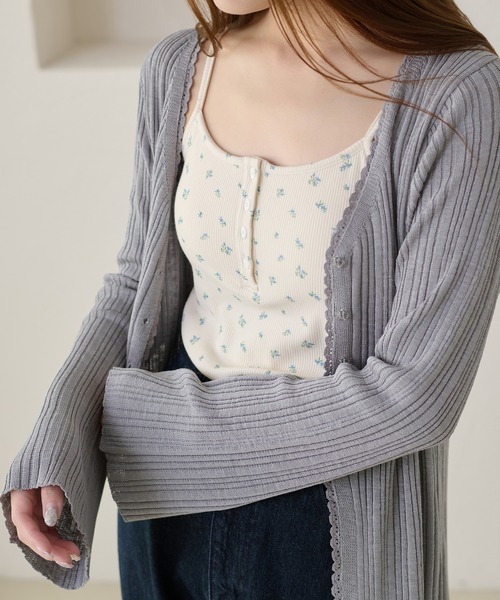 apres jour clair（アプレジュールクレア）の「【3サイズ展開】【apres jour clair】アソートヘンリーキャミソール（タンクトップ・レディース・ブラウン系その他/アイボリー/ブラック/ホワイト系その他・MEDIUM/LARGE/SMALL）」の5枚目の写真